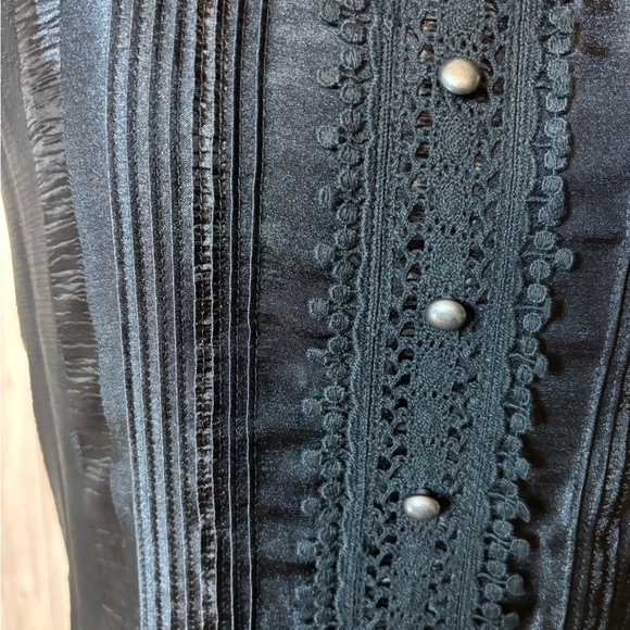 Anna Sui Navy Blue Polyester Lace Trim Dress 20th Anniversary Collection - Picture 3 of 12